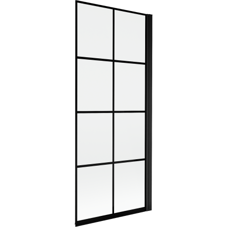 Mexen Mist 1-sparnas vonios ekranas dešinysis 80 x 150 cm, juodas tinklelis, juoda - 8A9-080-001-70-77-P