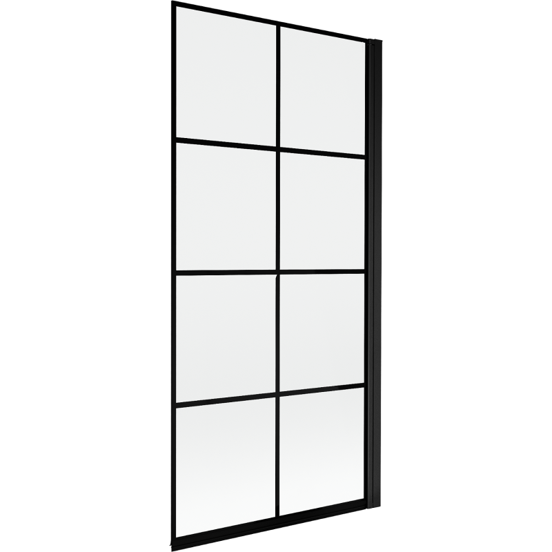 Mexen Mist viena dalies dušo siena dešinė 90 x 150 cm, juodas tinklelis, juoda - 8A9-090-001-70-77-P