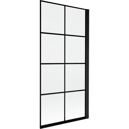 Mexen Mist viena dalies dušo siena dešinė 90 x 150 cm, juodas tinklelis, juoda - 8A9-090-001-70-77-P