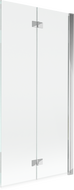Mexen Mist vonios sienelė, 2-dalių, dešinė, 90 x 150 cm, skaidri, chromuota - 8A9-090-002-01-00-P