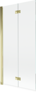 Mexen Mist vonios ekranas, 2-jų varčių, kairinis, 90 x 150 cm, skaidrus, auksinis - 8A9-090-002-50-00-L