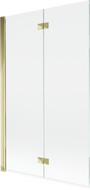 Mexen Mist vonios ekrano durys, dviejų dalių, į kairę 110 x 150 cm, skaidrus, auksinis - 8A9-110-002-50-00-L