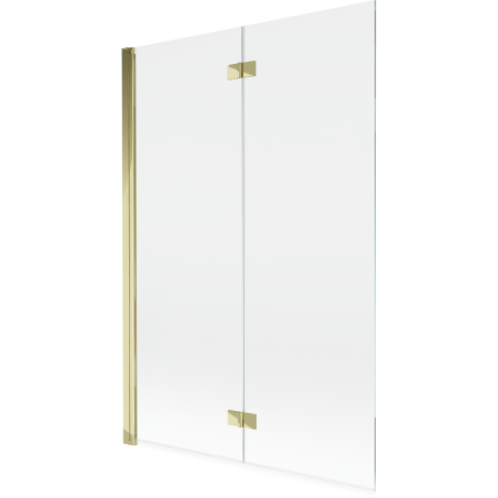 Mexen Mist dviejų dalių vonios pertvara, kairinė, 120 x 150 cm, skaidri, auksinė - 8A9-120-002-50-00-L