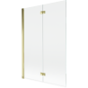 Mexen Mist dviejų dalių vonios pertvara, kairinė, 120 x 150 cm, skaidri, auksinė - 8A9-120-002-50-00-L