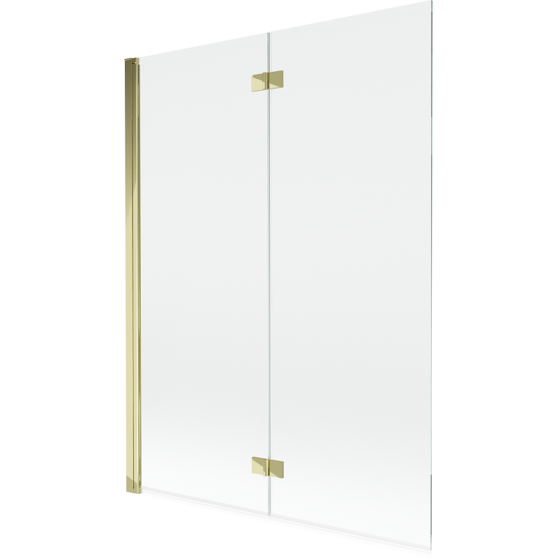 Mexen Mist dušo pertvara 2 dalių kairė 130 x 150 cm, permatoma, auksinė - 8A9-130-002-50-00-L