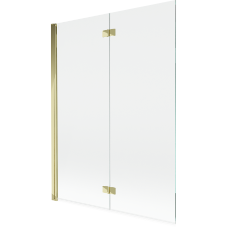 Mexen Mist dušo pertvara 2 dalių kairė 130 x 150 cm, permatoma, auksinė - 8A9-130-002-50-00-L