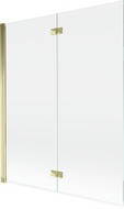 Mexen Mist dvigubos varčios vonios ekranas, kairysis, 140 x 150 cm, skaidrus, auksinis - 8A9-140-002-50-00-L