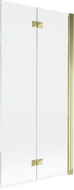 Mexen Mist dvipusis vonios ekranas, dešinysis 90 x 150 cm, permatomas, auksinis - 8A9-090-002-50-00-P