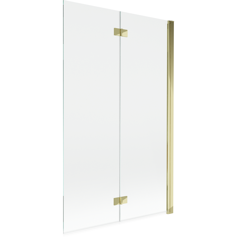Mexen Mist vonios durys, dviejų dalių, dešinės, 110 x 150 cm, skaidrios, auksinės - 8A9-110-002-50-00-P