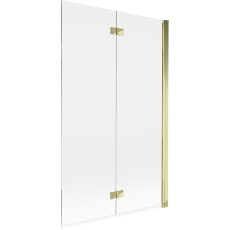 Mexen Mist vonios durys, dviejų dalių, dešinės, 110 x 150 cm, skaidrios, auksinės - 8A9-110-002-50-00-P