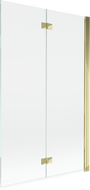 Mexen Mist vonios durys, dviejų dalių, dešinės, 110 x 150 cm, skaidrios, auksinės - 8A9-110-002-50-00-P