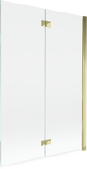 Mexen Mist 2 dalių dešinysis vonios ekranas 120 x 150 cm, skaidrus, auksinis - 8A9-120-002-50-00-P