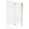 Mexen Mist dviejų durų dešinysis vonios ekranas 130 x 150 cm, skaidrus, auksinis - 8A9-130-002-50-00-P