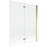 Mexen Mist dušo siena, 2 paneliai, dešinysis, 140 x 150 cm, skaidrus, auksinis - 8A9-140-002-50-00-P