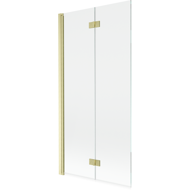 Mexen Mist 2-jų dalių kairysis vonios ekranas, 90 x 150 cm, skaidrus, auksinis matinio atspalvio - 8A9-090-002-55-00-L