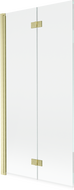 Mexen Mist 2-jų dalių kairysis vonios ekranas, 90 x 150 cm, skaidrus, auksinis matinio atspalvio - 8A9-090-002-55-00-L