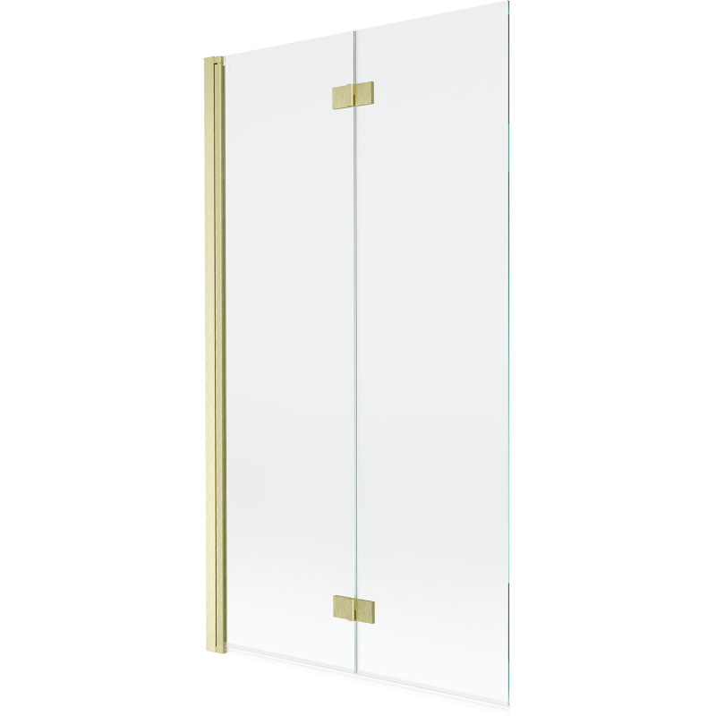 Mexen Mist dviejų dalių vonios sienelė, 100 x 150 cm, permatoma, švelniai šlifuoto aukso spalva - 8A9-100-002-55-00-L