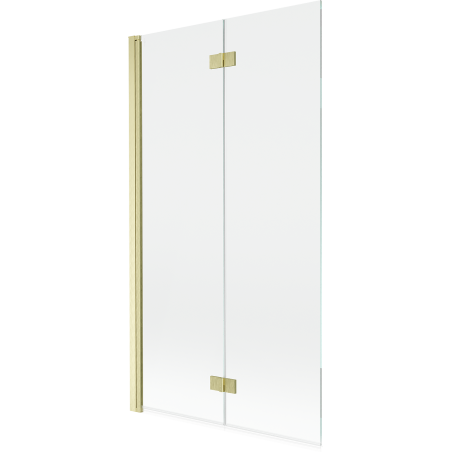 Mexen Mist dviejų dalių vonios sienelė, 100 x 150 cm, permatoma, švelniai šlifuoto aukso spalva - 8A9-100-002-55-00-L
