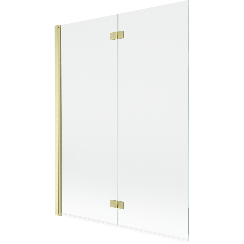 Mexen Mist dviejų dalių vonios skydas kairysis 130 x 150 cm, skaidrus, auksinis šlifuotas - 8A9-130-002-55-00-L