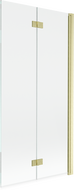 Mexen Mist dviejų dalių vonios ekranas, dešinysis 90 x 150 cm, skaidrus, auksinis šlifuotas - 8A9-090-002-55-00-P