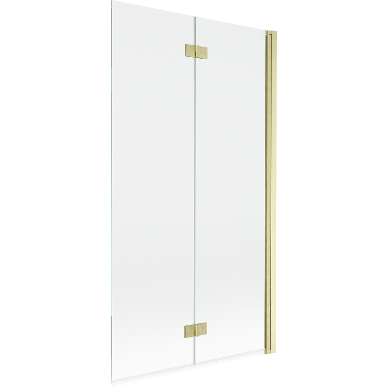 Mexen Mist dušo pertvara 2 dalių dešinė 100 x 150 cm, permatoma, auksinė šlifuota - 8A9-100-002-55-00-P