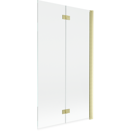 Mexen Mist dušo pertvara 2 dalių dešinė 100 x 150 cm, permatoma, auksinė šlifuota - 8A9-100-002-55-00-P