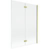 Mexen Mist 2-durų dešininis dušo ekranas 130 x 150 cm, skaidrus, šlifuotas auksas - 8A9-130-002-55-00-P