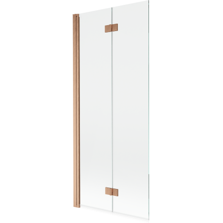 Mexen Mist vonios pertvara 2 dalių kairinė 80 x 150 cm, permatoma, šlifuotas varis - 8A9-080-002-65-00-L