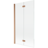 Mexen Mist vonia ekranas, 2-sparnas kairysis 100 x 150 cm, skaidrus, šlifuota varis - 8A9-100-002-65-00-L