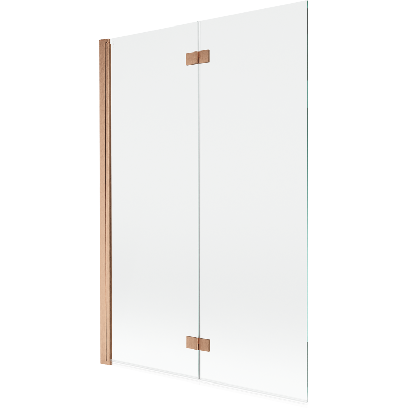 Mexen Mist dviejų dalių vonios ekranas, kairysis, 120 x 150 cm, skaidrus, šlifuotas varis - 8A9-120-002-65-00-L