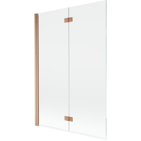 Mexen Mist dviejų dalių vonios ekranas, kairysis, 120 x 150 cm, skaidrus, šlifuotas varis - 8A9-120-002-65-00-L