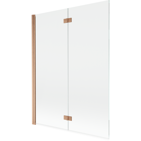 Mexen Mist vonios pertvara, 2 durų, kairinė, 130 x 150 cm, skaidri, šlifuotas varis - 8A9-130-002-65-00-L