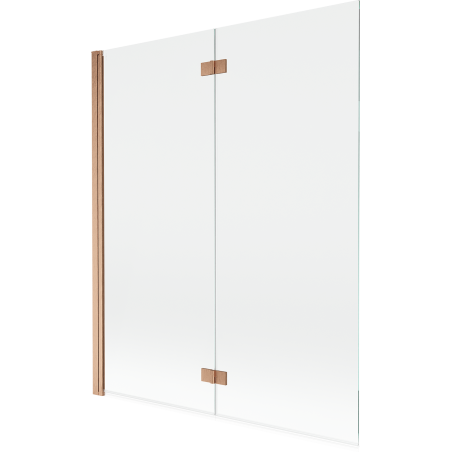 Mexen Mist dviejų dalių vonios ekranas, kairysis, 140 x 150 cm, skaidrus, šukuotas varis - 8A9-140-002-65-00-L