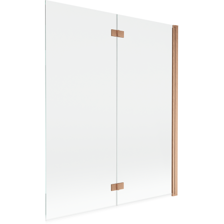 Mexen Mist dviejų dalių dešinysis vonios pertvaras 140 x 150 cm, permatomas, šlifuotas varis - 8A9-140-002-65-00-P