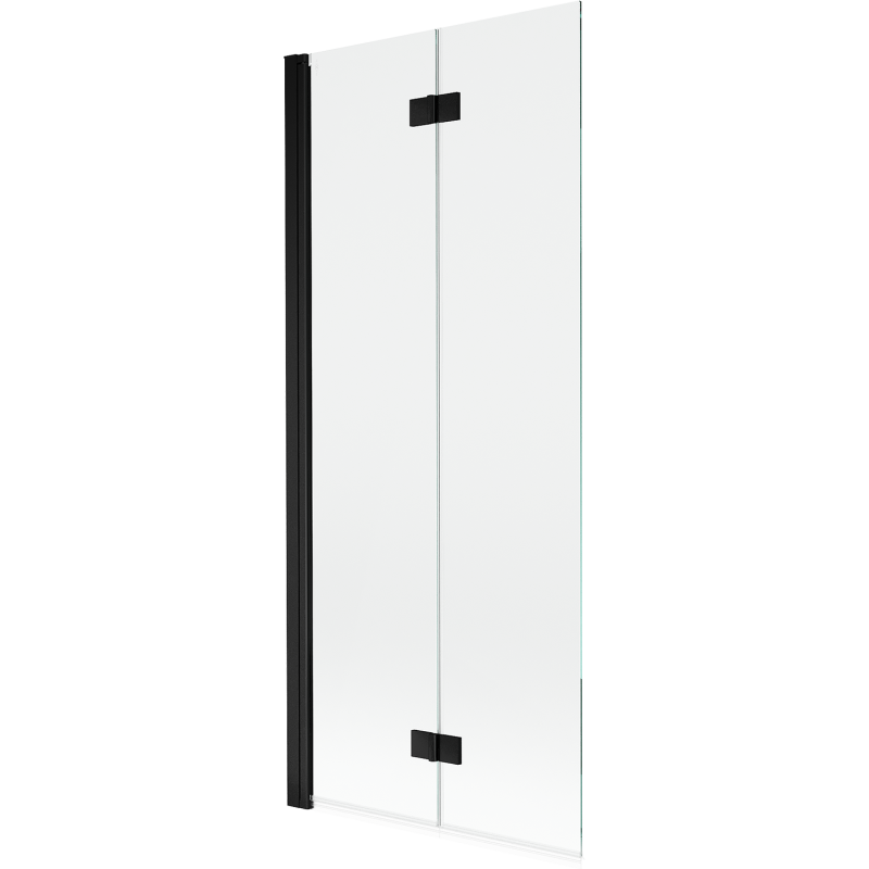 Mexen Mist dviejų dalių vonios ekranas kairysis 80 x 150 cm, skaidrus, juodas - 8A9-080-002-70-00-L