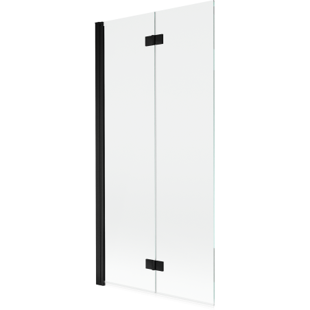 Mexen Mist vonios ekranas, 2 dalių, Kairinis, 90 x 150 cm, skaidrus, juodas - 8A9-090-002-70-00-L