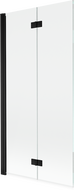 Mexen Mist vonios ekranas, 2 dalių, Kairinis, 90 x 150 cm, skaidrus, juodas - 8A9-090-002-70-00-L