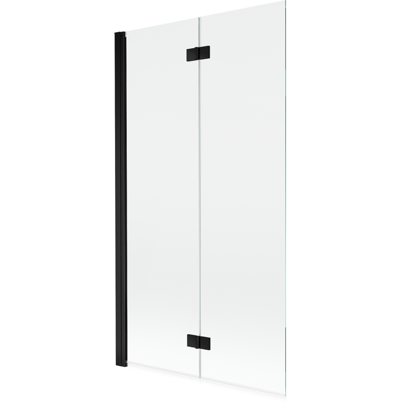 Mexen Mist dviejų dalių kairinis vonios ekranas 100 x 150 cm, permatomas, juodas - 8A9-100-002-70-00-L