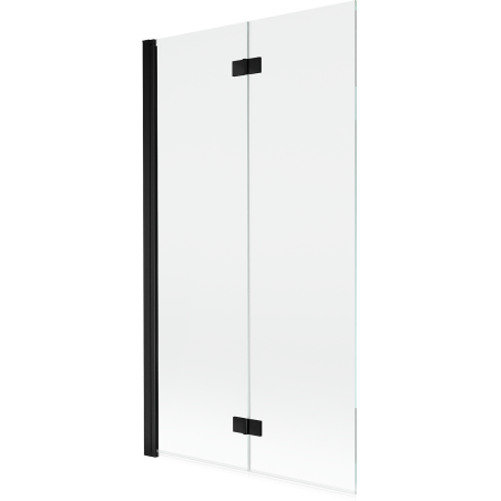 Mexen Mist dviejų dalių kairinis vonios ekranas 100 x 150 cm, permatomas, juodas - 8A9-100-002-70-00-L