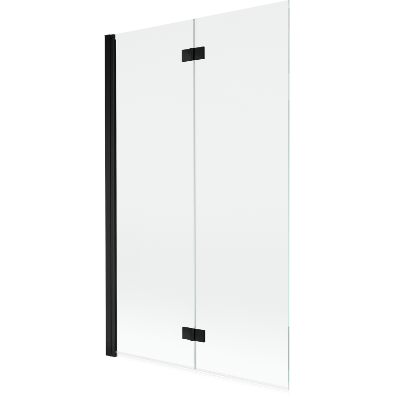 Mexen Mist vonios pertvara su dviem sparnais, kairioji 110 x 150 cm, skaidrus, juodas - 8A9-110-002-70-00-L