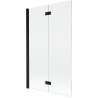 Mexen Mist vonios pertvara su dviem sparnais, kairioji 110 x 150 cm, skaidrus, juodas - 8A9-110-002-70-00-L