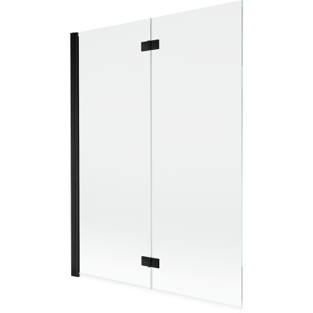 Mexen Mist vonios kambario pertvara, 2-dalys, kairė, 130 x 150 cm, permatomas, juodas - 8A9-130-002-70-00-L