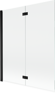 Mexen Mist dviejų dalių kairinis vonios ekranas, 140 x 150 cm, skaidrus, juodas - 8A9-140-002-70-00-L