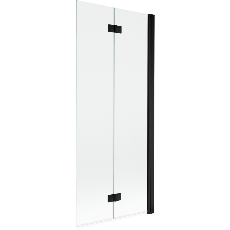 Mexen Mist dušo pertvara su 2 dalimis, dešinė 80 x 150 cm, skaidri, juoda - 8A9-080-002-70-00-P