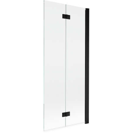 Mexen Mist dušo pertvara su 2 dalimis, dešinė 80 x 150 cm, skaidri, juoda - 8A9-080-002-70-00-P