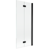 Mexen Mist dušo pertvara su 2 dalimis, dešinė 80 x 150 cm, skaidri, juoda - 8A9-080-002-70-00-P