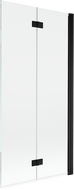 Mexen Mist dviejų durų vonios ekranas dešinysis 90 x 150 cm, skaidrus, juodas - 8A9-090-002-70-00-P
