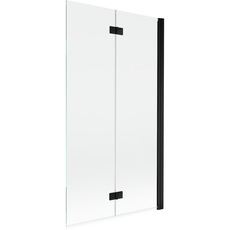 Mexen Mist dviejų dalių dešinysis vonios ekranas 100 x 150 cm, skaidrus, juodas - 8A9-100-002-70-00-P