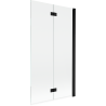 Mexen Mist dviejų dalių dešinysis vonios ekranas 100 x 150 cm, skaidrus, juodas - 8A9-100-002-70-00-P