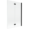 Mexen Mist dvigubas dušo ekranas, dešinės pusės montavimas 120 x 150 cm, skaidrus, juodas - 8A9-120-002-70-00-P